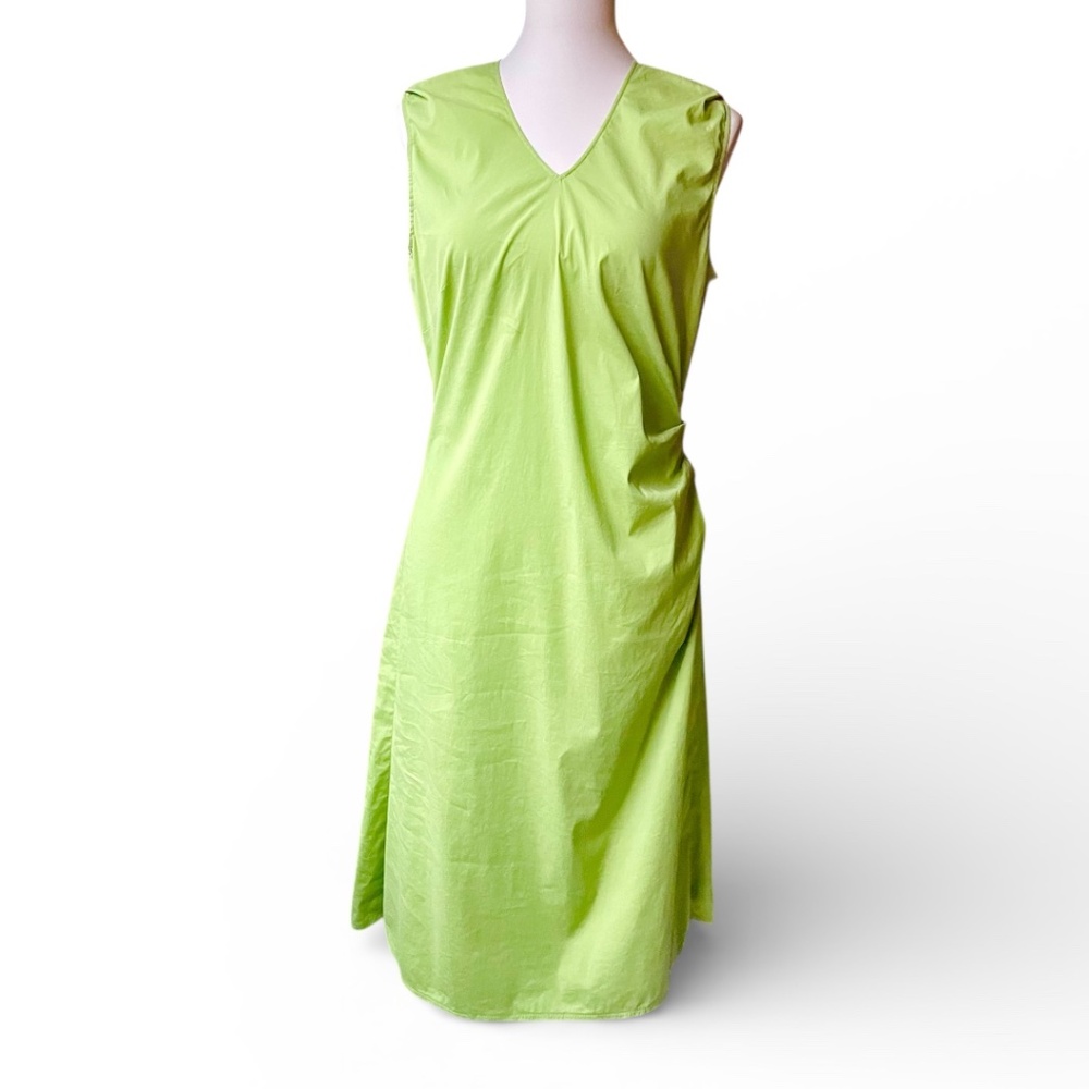 Green cotton midi dress size 10